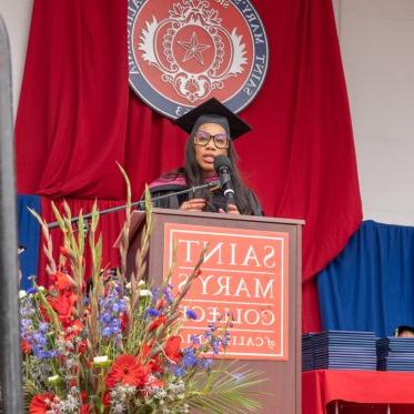 Kalina Bryant giving the commencement address